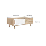 Rectangle Cocktail Table Modern 4 Legs Wood Single Coffee Table