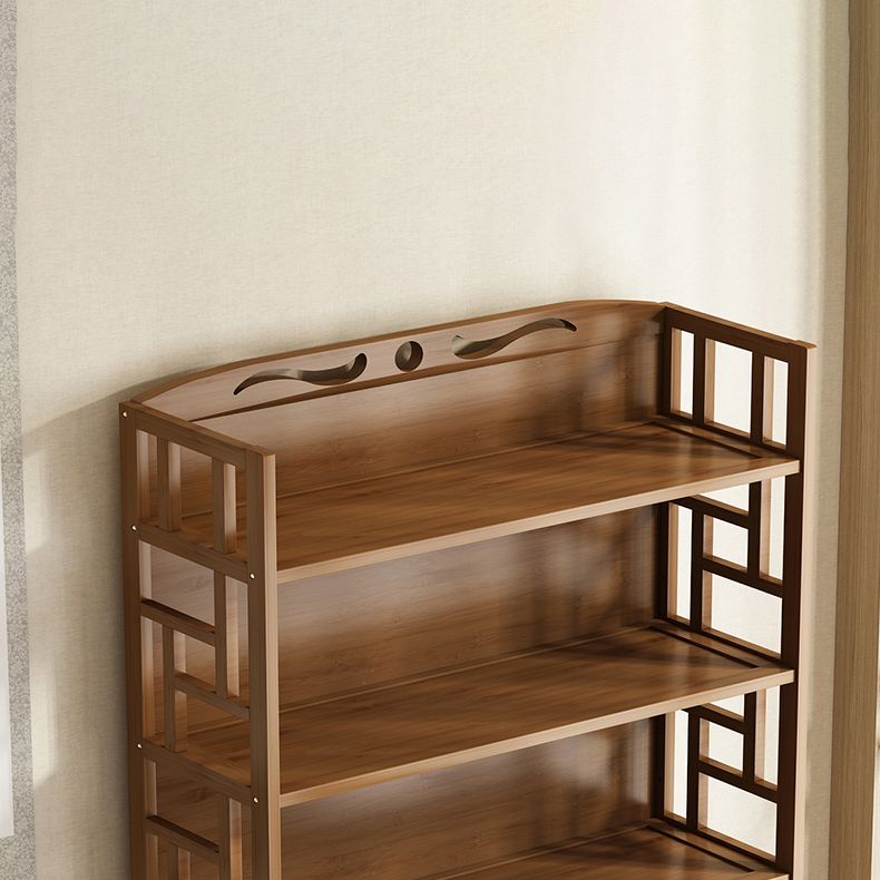 Brown Color Modern Style Bookshelf Closed Back Wood Bookcase