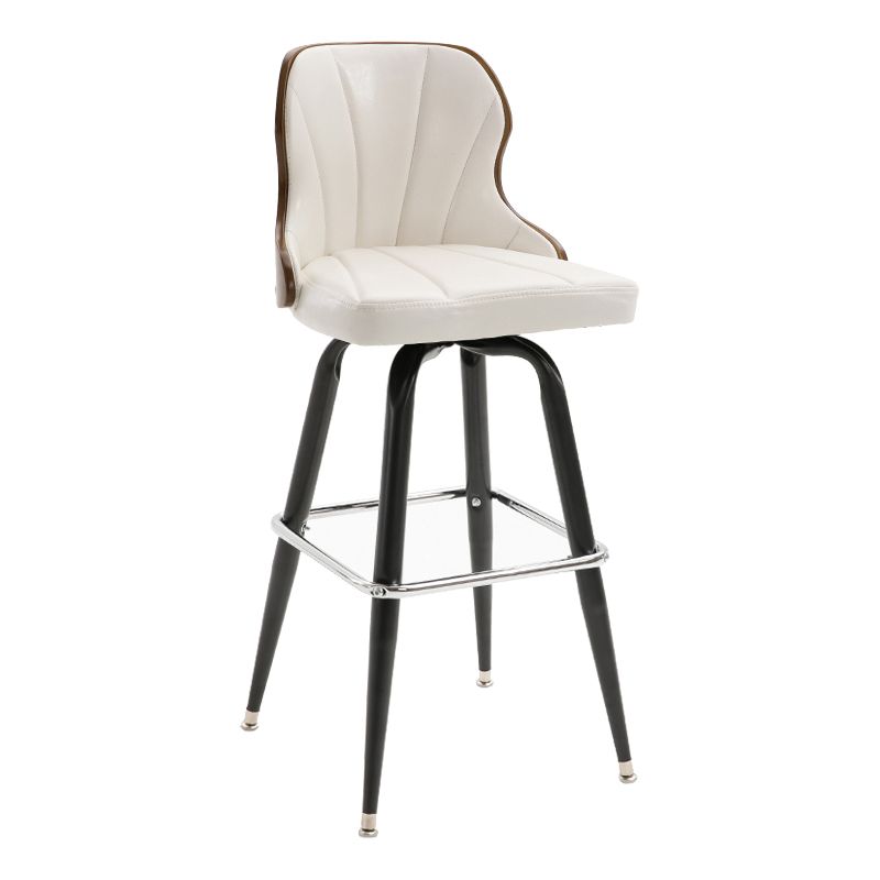 Arm Less Modern Bar Stool Footrest Leather Coffee Shop Bucket Counter Stool Clearhalo 'Bar Furniture' 'Bar Stools' 'bar_stools' 'furniture_bar_stools' 'Kitchen & Dining Furniture' 'kitchen&dining_furn' 'kitchen' 'kitchen_furn' Furniture' 1200x1200_0ba9970b-3cfe-4b84-8dda-eba94107e698