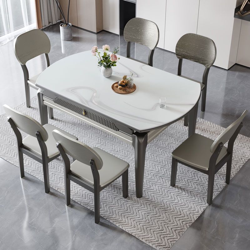 5/7/9/11 Pieces Modern Round Sintered Stone Dining Set for Home Clearhalo 'Dining Room Sets' 'Dining Tables & Seating' 'dining_room_set' 'furn' 'furn_dining_room_set' 'Furniture' 'Kitchen & Dining Furniture' 1200x1200_0bad0b4e-7c58-4703-82a9-b3187a05ae7c