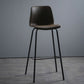 Faux Leather Dining Stools Armless Bucket Bar Stools with Footrest