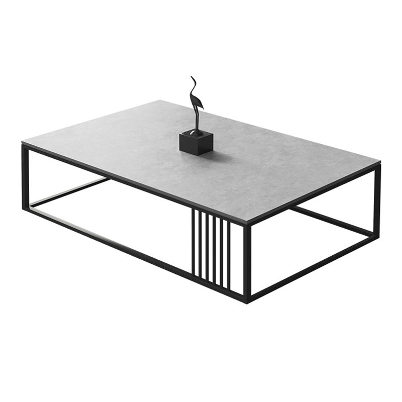 Enkele salontafel leisteen rechthoekige koffiecocktailtafel licht grijs