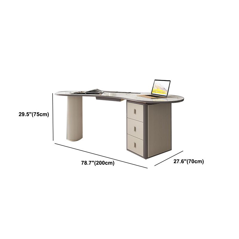 Bureau de bureau secrétaire en marbre contemporain, 27,6 "W x 29,5" H