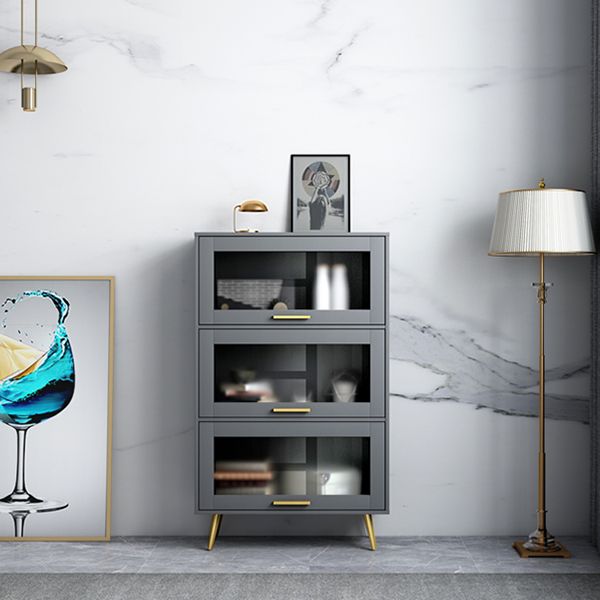 Modern Barrister Shelf Bookcase Gray Engineered Wood Bookshelf