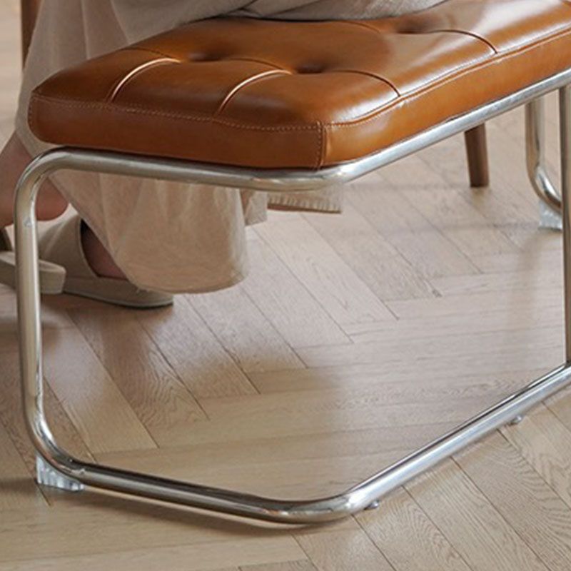 15.6" Width Industrial Entryway Bench Metal Seating Bench with Upholstered Clearhalo 'Benches' 'Chairs & Seating' 'furn' 'furn_benches' 'Furniture' 'Living Room Furniture' 1200x1200_0bb020d6-e70e-40ac-aa37-a1420336fad1