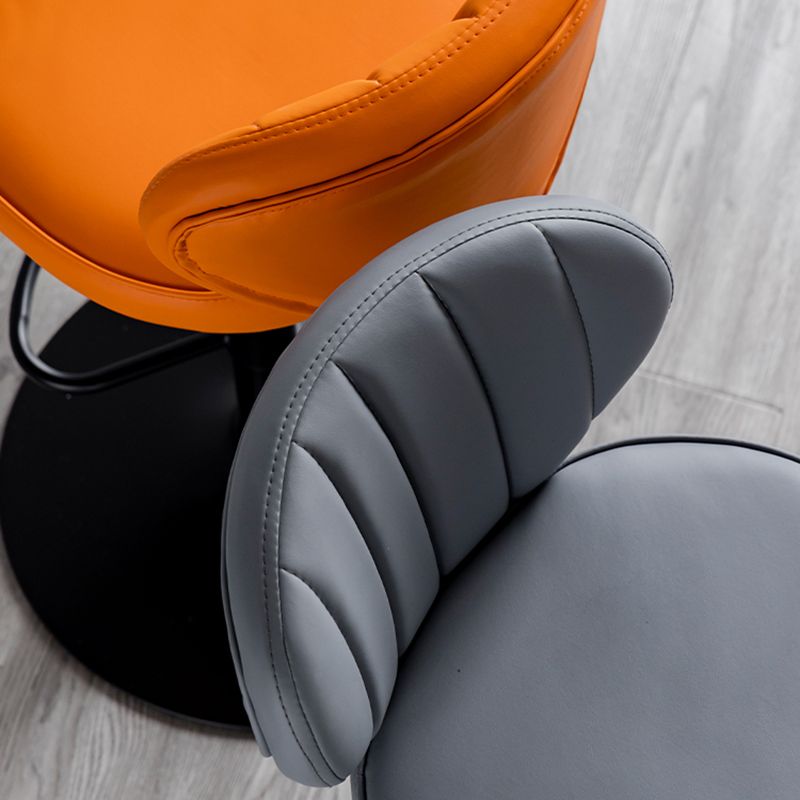 Contemporary Leather Swivel Barstool Indoor Bar Stool with Iron Legs and Low Back Clearhalo 'Bar Furniture' 'Bar Stools' 'bar_stools' 'furn' 'furn_bar_stools' 'Furniture' 'furniture_bar_stools' 'Kitchen & Dining Furniture' 1200x1200_0bb0606b-01aa-4802-acea-33fb2ab73c53