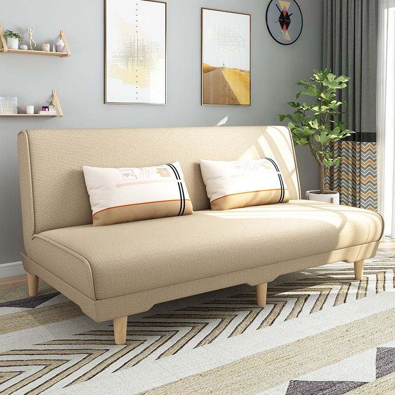 Modern Cotton Blend Armless Sofa Tight Back Couch with Pillow Included Clearhalo 'furn' 'furn_sofas' 'Furniture' 'furniture_sofas' 'kitchen' 'kitchen_sofas' 'Living Room Furniture' 'Sofa' 'sofas' 1200x1200_0bb0939b-9aa1-408c-a6bf-5570b1bc754c