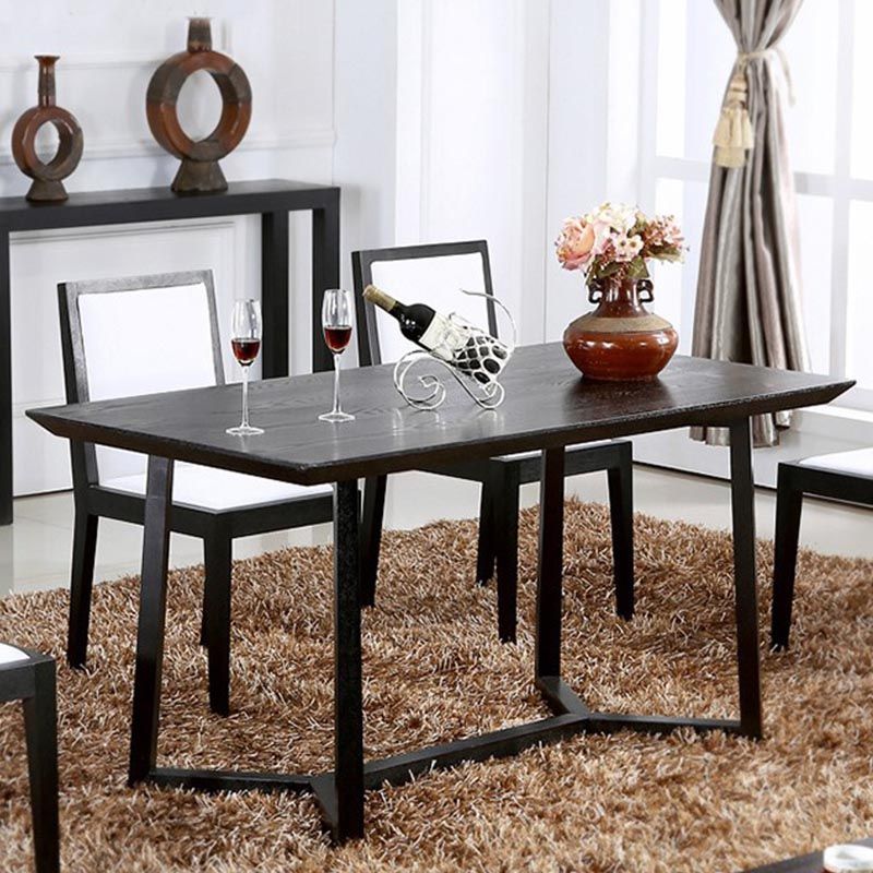 Rectangle Industrial Dining Table Solid Wood Fixed Table with Trestle Base Clearhalo ' dining_table' 'Dining Tables & Seating' 'Dining Tables' 'furn' 'furn_dining_table' 'Furniture' 'furniture_dining_table' 'Kitchen & Dining Furniture' 'kitchen&dining_furn' 'kitchen' 'kitchen_dining_table' 1200x1200_0bb10b4a-85ab-4760-b3fe-b8e00d2966c9
