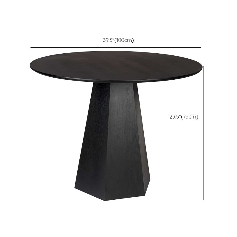 Modern Round Table Pine Solid Wood Pedestal Dining Table in Black Clearhalo 'Dining Tables & Seating' 'Dining Tables' 'dining_table' 'furn' 'furn_dining_table' 'Furniture' 'Kitchen & Dining Furniture' 1200x1200_0bb1a7be-2991-4d65-98fd-9f058bf1f8bd