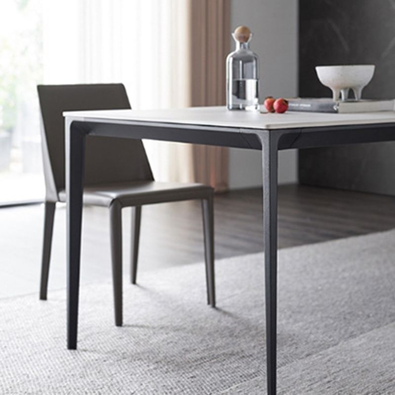 Contemporary 1/2/3/5 Pieces Dining Chairs Set Rectangle Stone Furniture in White