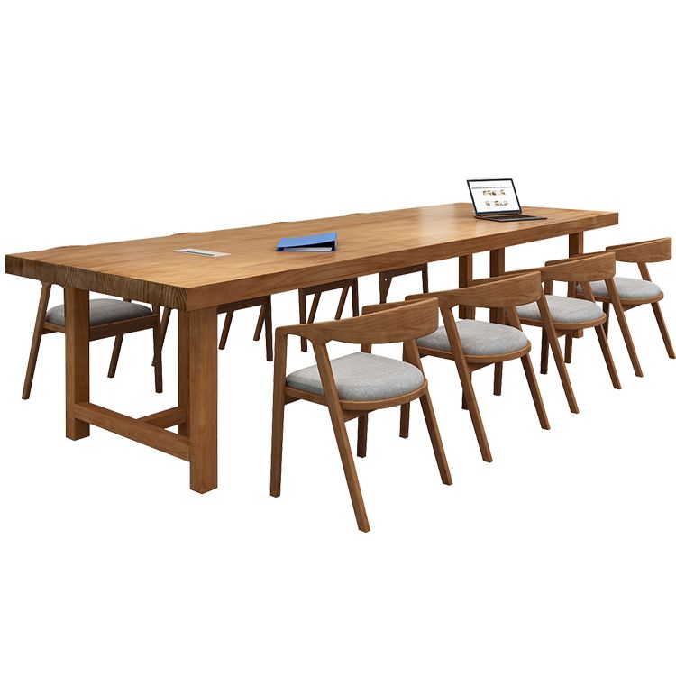 Solid Wood Contemporary Rectangular Dining Table Wood Top Table with Double Pedestal base Clearhalo ' dining_table' 'Dining Tables & Seating' 'Dining Tables' 'furn' 'furn_dining_table' 'Furniture' 'furniture_dining_table' 'Kitchen & Dining Furniture' 'kitchen&dining_furn' 'kitchen' 'kitchen_dining_table' 1200x1200_0bb25a03-184a-4bd1-a076-e3a0bdfabc8c