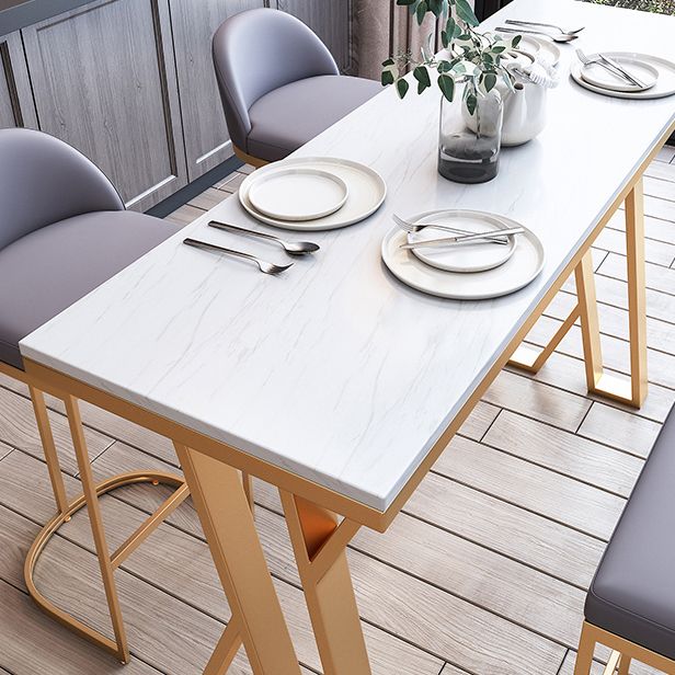 Set di altezza da banco glam interno 1/2/3/5/7 pezzi set di pub top in pietra bianca rettangolo