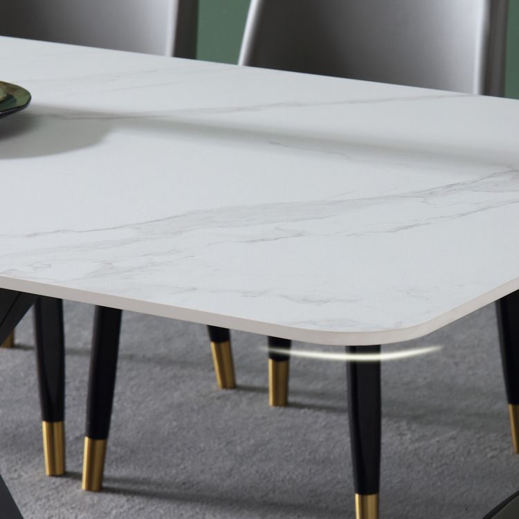 White Stone Top Dinette Set 1/4/5 Pieces Modern Indoor Dining Table Set Clearhalo 'Dining Room Sets' 'Dining Tables & Seating' 'dining_room_set' 'furn' 'furn_dining_room_set' 'Furniture' 'Kitchen & Dining Furniture' 1200x1200_0bb2f8a4-a633-44b5-a5bd-09cff80a9f64