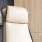 Sedia moderna con braccioli inclusi e rotelle, sedia da scrivania in pelle con schienale alto, colore nero/marrone