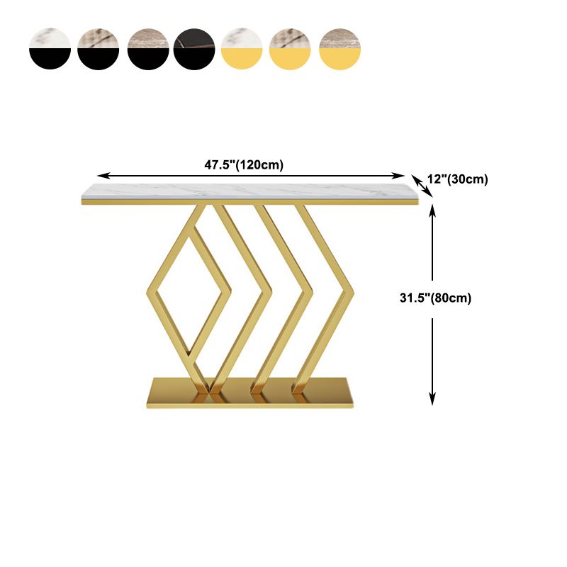 Tavola della console di base ione con top di pietra rettangolare per tavolo accento della sala
