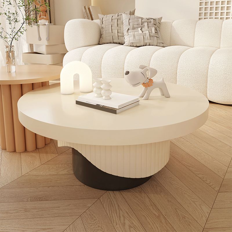 Contemporary Coffee Table Wooden Pedestal Round Coffee Cocktail Table Clearhalo 'Coffee & Accent Tables' 'Coffee Tables' 'coffee_tables' 'furn' 'furn_coffee_tables' 'Furniture' 'Living Room Furniture' 1200x1200_0bb62586-ff90-49d5-b7a1-7cc1e1a0617c