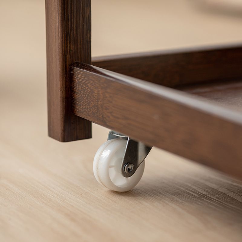 Legno massiccio contemporaneo 4 gambe quadrate a doppio livello tavolino