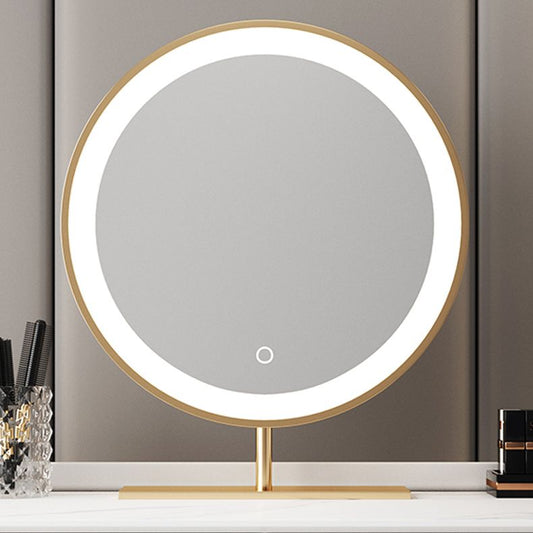 Moderno con specchio illuminato a specchio in legno in legno massiccio tavolo da toeletta