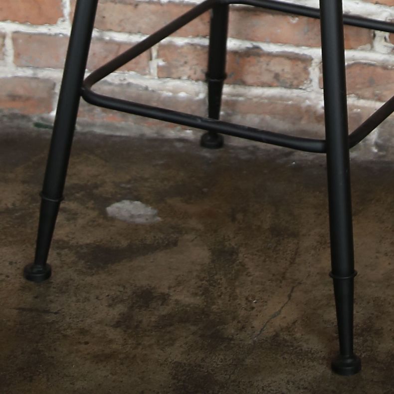 Sgabello da bar senza braccio da pranzo in metallo contemporaneo con base nera