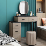 Tavolo da vanità a specchio e set di sgabelli da 25,59 "Scantina di vanità in pietra larga