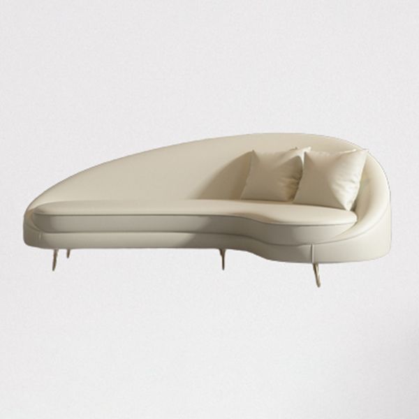 Faux Leather Curved Sofa Contemporary Sloped Arm Sofa for Living Room Clearhalo 'furn' 'furn_sofas' 'Furniture' 'Living Room Furniture' 'Sofa' 'sofas' 1200x1200_0bbcd129-1913-4d70-8941-28bcdcabbf9e