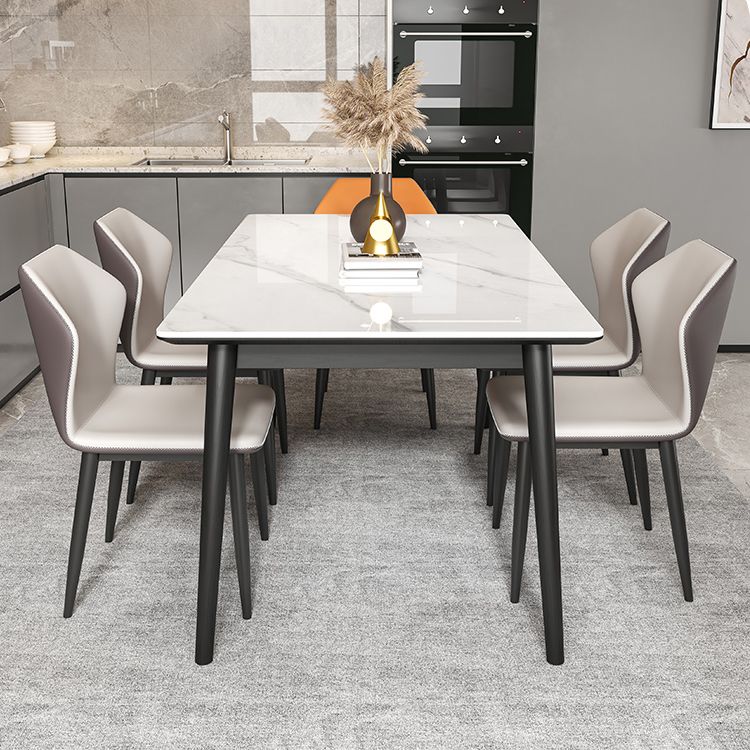 Ensemble de Table à manger moderne, ensemble de Table à manger rectangulaire avec chaises à oreilles, 1/4/5/7 pièces
