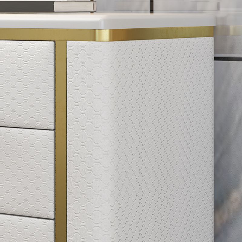 Tavolo da tavolo a buffet in marmo Scheda in stile glam con armadi e cassetti