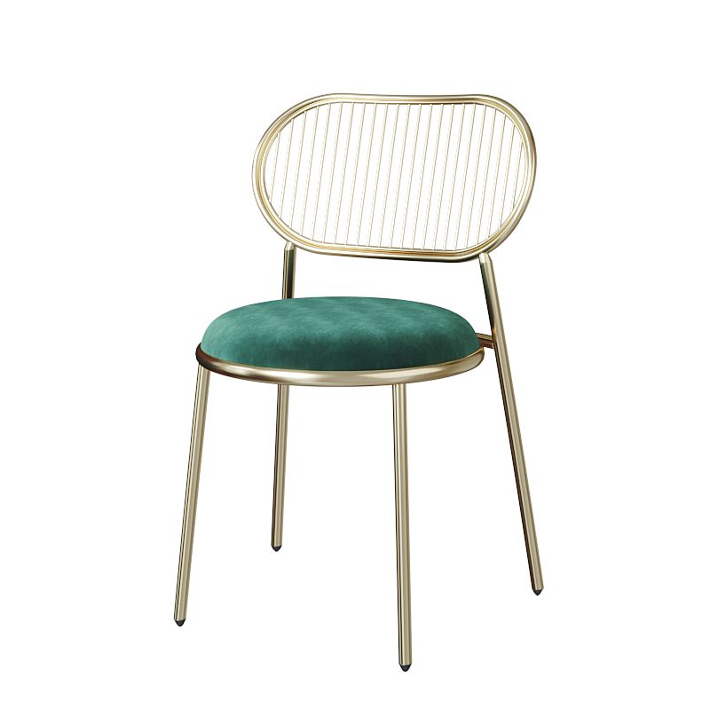 Glam Style Kitchen Metal Dining Chair Open Back Dining Armless Side Chairs Clearhalo ' kitchen&dining_furn' 'Dining Chairs' 'Dining Tables & Seating' 'dining_chair' 'furn' 'furn_dining_chair' 'Furniture' 'furniture_dining_chair' 'Kitchen & Dining Furniture' 'kitchen' 1200x1200_0bbf1ee2-e6fc-4a40-b588-fe334181efd8