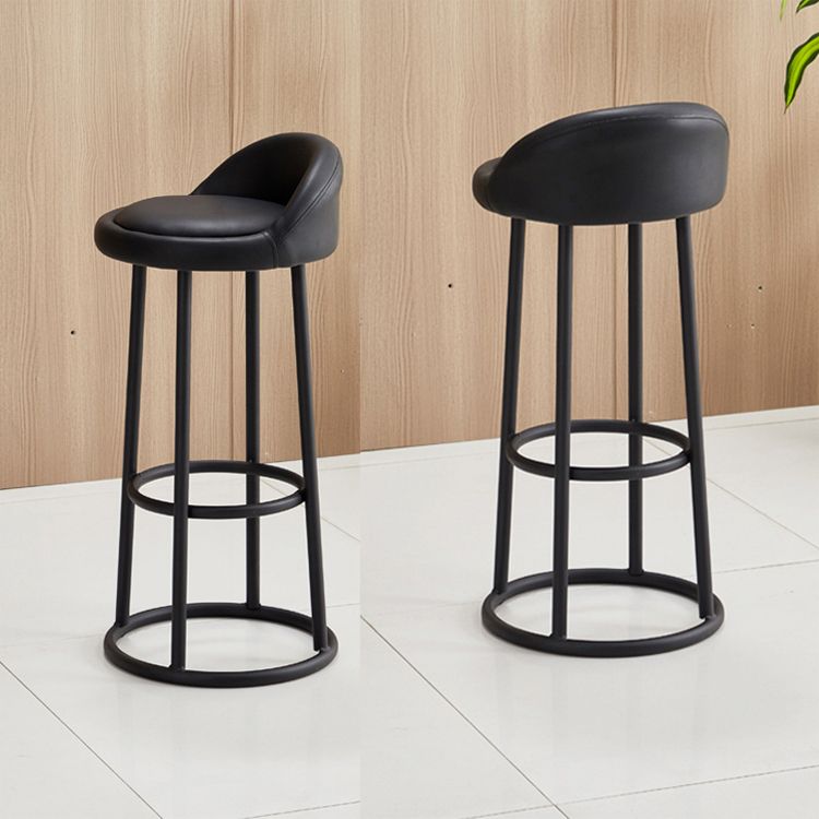 Modern Armless Counter Stool Steel Milk Tea Shop Bar Stool with Leather Cushion and Pedal Clearhalo 'Bar Furniture' 'Bar Stools' 'bar_stools' 'furn' 'furn_bar_stools' 'furniture_bar_stools' 'Kitchen & Dining Furniture' 'kitchen&dining_furn' 'kitchen' 'kitchen_furn' Furniture' 1200x1200_0bbf43e4-ffcd-48dd-87a9-1290a0c276ce