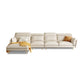 Glam Style 36.22 "H White Faux Leather Brazo acampanado sofá y chaise