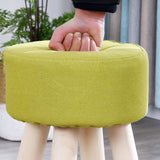 Wool Frame Pouf Stool Contrast Color Round Upholstered Fade Resistant Linen Blend Pouf Clearhalo 'furn' 'furn_ottomans_poufs' 'Furniture' 'Living Room Furniture' 'Ottomans & Poufs' 'ottomans_poufs' 1200x1200_0bbfe920-8495-405f-9ff4-fccc5a64845e