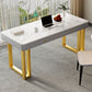 Rectangle Stone Top Office Desk Glam Style Writing with Metal Base Desk for Office Clearhalo 'furn' 'furn_office_desk' 'Furniture' 'Office Desks' 'Office Furniture' 'office_desk' 1200x1200_0bc16e81-7cda-4670-87c6-ec36afcf39e8