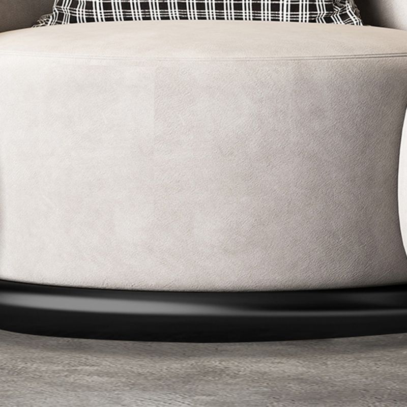 Contemporary 33.07" Wide Pillow Back Chair Velvet Sloped Arm Chair in Gray Clearhalo 'Accent Chairs' 'accent_chairs' 'Chairs & Seating' 'furn' 'furn_accent_chairs' 'Furniture' 'Living Room Furniture' 1200x1200_0bc4792e-6268-46ad-9d39-8b6e44f39e24