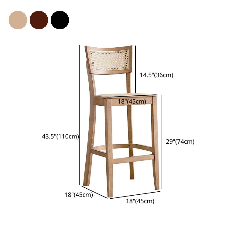 Modern Style Solid Wood Bar Stool with Footrest Low Back Bar Stool Clearhalo 'Bar Furniture' 'Bar Stools' 'bar_stools' 'furn' 'furn_bar_stools' 'furniture_bar_stools' 'Kitchen & Dining Furniture' 'kitchen&dining_furn' 'kitchen' 'kitchen_furn' Furniture' 1200x1200_0bc5317e-ad78-436f-a42d-152e70e20280