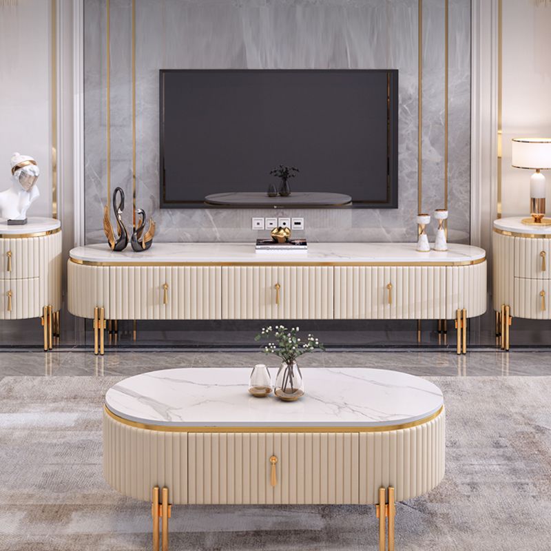 Witte tv-kast moderne tv-standaard met opbergruimte voor de woonkamer