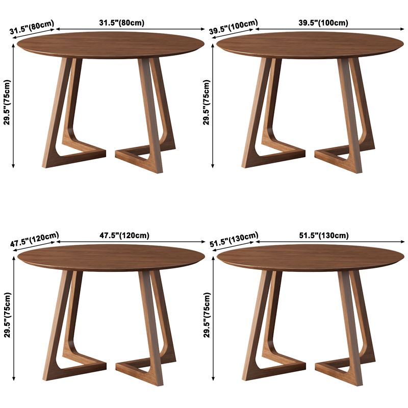 Round Double Pedestal Casual Dining Table Wood Color Fixed Table of Ashwood Solid Wood Clearhalo ' dining_table' 'Dining Tables & Seating' 'Dining Tables' 'furn' 'furn_dining_table' 'Furniture' 'furniture_dining_table' 'Kitchen & Dining Furniture' 'kitchen&dining_furn' 'kitchen' 'kitchen_dining_table' 1200x1200_0bc6289e-84fe-4418-b1b8-1e1a21f54650