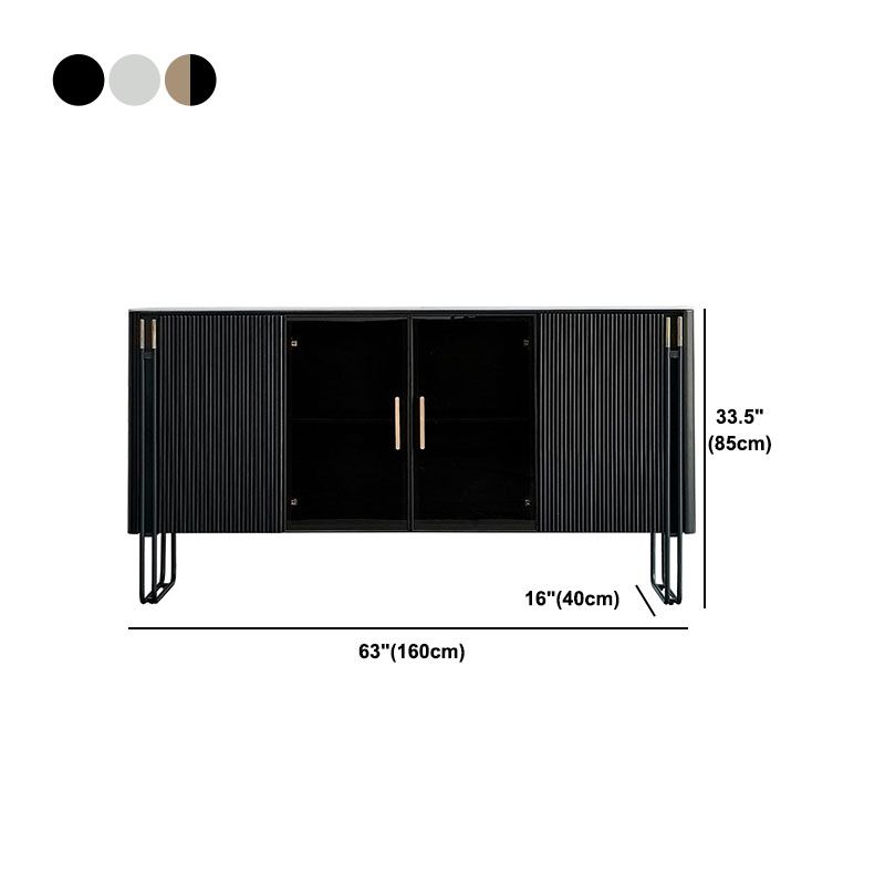 Sideboard in pietra da pranzo a buffet lucido glam con gambe
