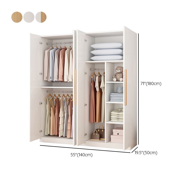 Wooden Frame Wardrobe Freestanding Wardrobe Armoire with Shelves and Clothes Rail Clearhalo 'Armoires & Wardrobes' 'armoires_wardrobes' 'Bedroom Furniture' 'furn' 'furn_armoires_wardrobes' 'Furniture' 1200x1200_0bc6b37f-205d-4936-a712-6fd23187e963