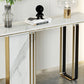Glam Stone Rectangle Console Accent Table with Marble for Hall