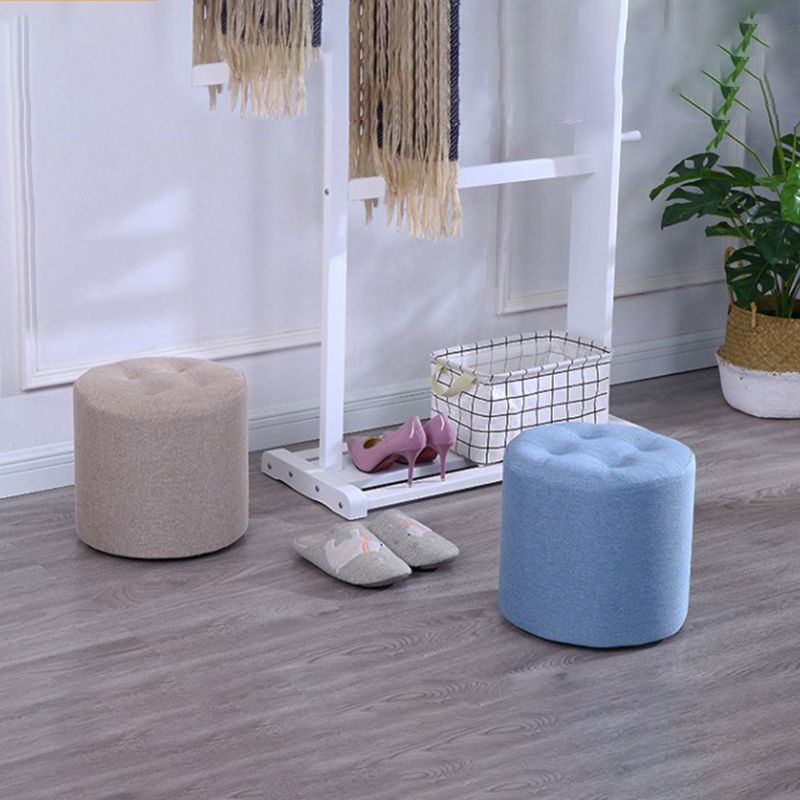 Contemporary Pouf Ottoman Fabric Upholstered Tufted Solid Color Cylinder Shape Ottoman Clearhalo 'furn' 'furn_ottomans_poufs' 'Furniture' 'Living Room Furniture' 'Ottomans & Poufs' 'ottomans_poufs' 1200x1200_0bcb3251-d487-47f7-99cc-c7222fa689d9