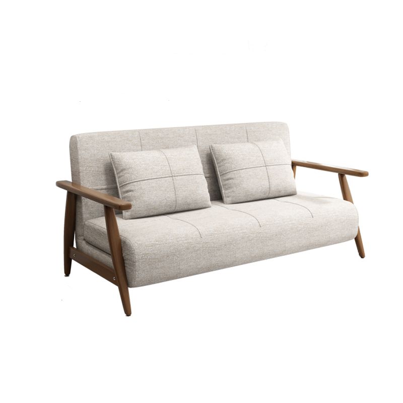 Convertible Cotton Blend and Faux Leather Modern Sofa Bed in Brown Clearhalo 'furn' 'furn_sofas' 'Furniture' 'furniture_sofas' 'Living Room Furniture' 'Sofa' 'sofas' 1200x1200_0bcb620d-981a-4a64-a5f2-ac5440f35146