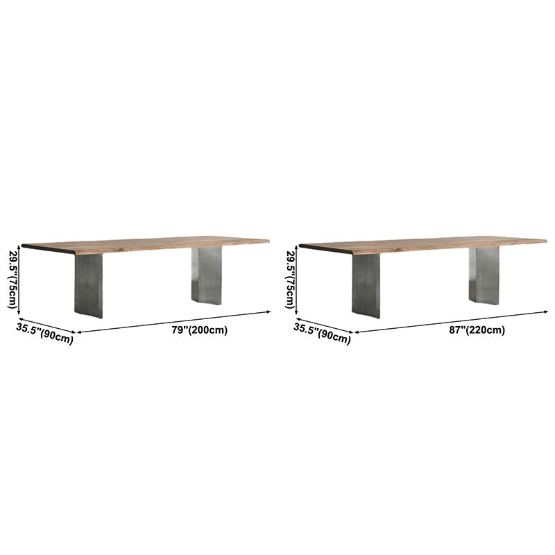 Solid Wood Brown Tone Dining Table Glam Style Double Pedestal Table for Dining Room Clearhalo ' dining_table' 'Dining Tables & Seating' 'Dining Tables' 'furn' 'furn_dining_table' 'Furniture' 'furniture_dining_table' 'Kitchen & Dining Furniture' 'kitchen&dining_furn' 'kitchen' 'kitchen_dining_table' 1200x1200_0bcc9ef6-16ce-4447-99b4-dbc441ef04f4