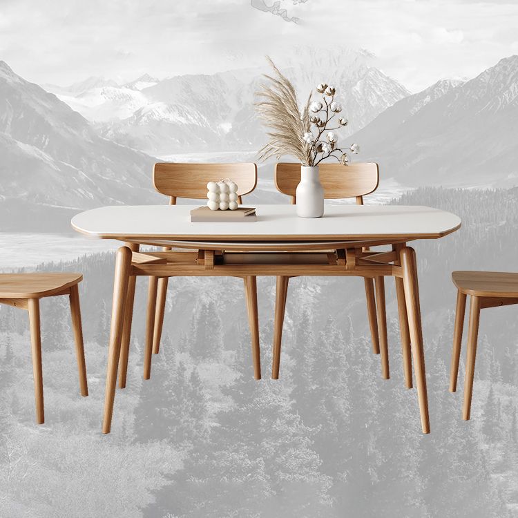 Modern White Stone Top Dining Table Extendable for Small Spaces Clearhalo 'Dining Tables & Seating' 'Dining Tables' 'dining_table' 'furn' 'furn_dining_table' 'Furniture' 'Kitchen & Dining Furniture' 1200x1200_0bce6fd1-1c80-45d5-a6ad-c19c88edbfb3