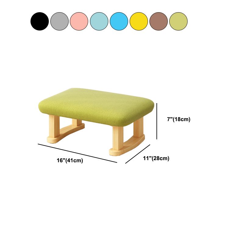 Modern Tear Resistant Ottoman Rectangle Green Cotton Blend Cube