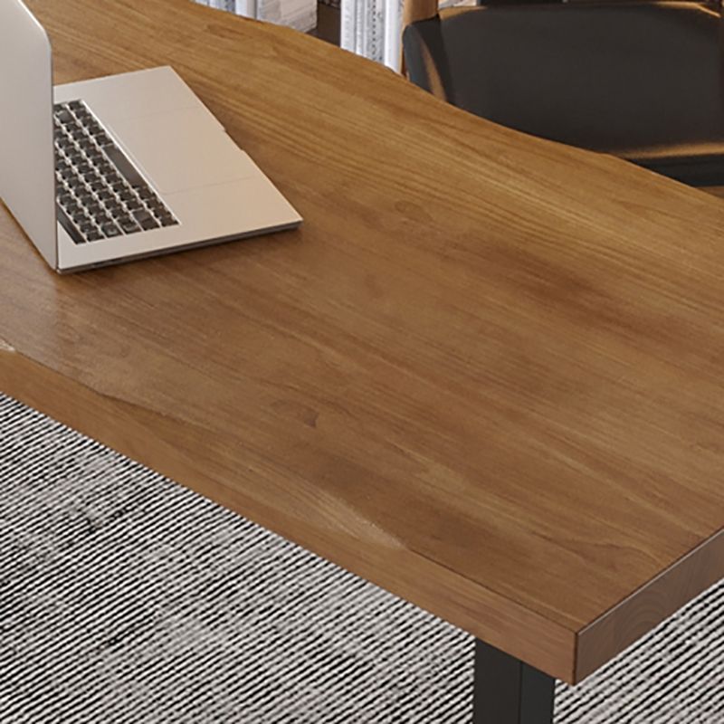 Industrial Style Writing Desk Solid Wood Office Desk with Sled Base Clearhalo 'furn' 'furn_office_desk' 'Furniture' 'Office Desks' 'Office Furniture' 'office_desk' 1200x1200_0bcf5688-d18c-4ac0-843c-b2cbcc84111d