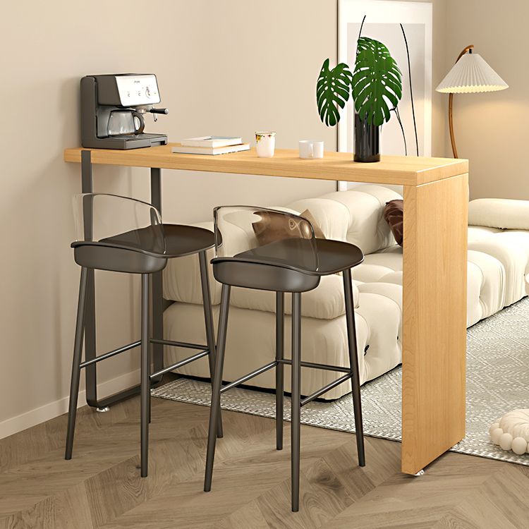 Tavolo da bar per top in legno di pino rettangolare tavolo da pub moderno con doppio piedistallo in natura