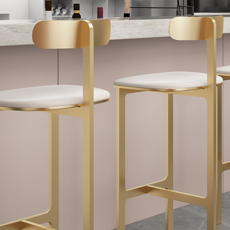 Modern Backrest Armless Counter Stool Iron Frame Bar Stool with Leather Cushion Clearhalo 'Bar Furniture' 'Bar Stools' 'bar_stools' 'furn' 'furn_bar_stools' 'Furniture' 'Kitchen & Dining Furniture' 1200x1200_0bd18f45-2f6c-4d5c-a0dc-694bf68e2c07