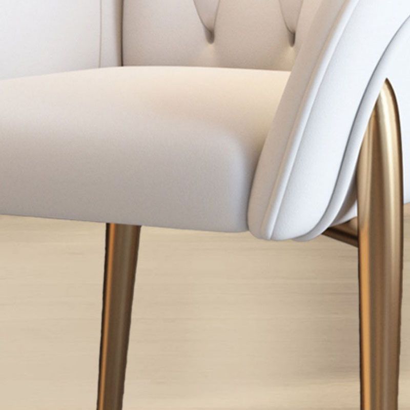 Glam Metal Arm Dining Chair Upholstered Dining Side Chair for Home Use Clearhalo ' kitchen&dining_furn' 'Dining Chairs' 'Dining Tables & Seating' 'dining_chair' 'furn' 'furn_dining_chair' 'Furniture' 'furniture_dining_chair' 'Kitchen & Dining Furniture' 'kitchen' 1200x1200_0bd3b8b8-5405-488a-956a-b21954c1d8a1