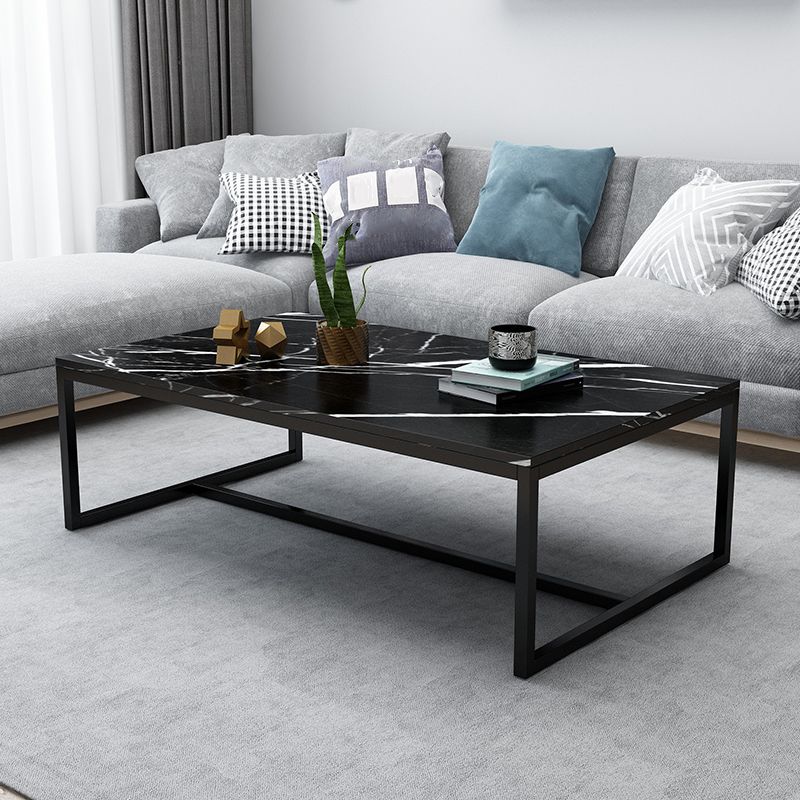 17.7" Tall Modern Steel Trestle Base Rectangular Wood Top Coffee Table Clearhalo 'Coffee & Accent Tables' 'Coffee Tables' 'coffee_tables' 'furn' 'furn_coffee_tables' 'Furniture' 'furniture_coffee_tables' 'Living Room Furniture' 1200x1200_0bd782e5-ef37-4113-b1a2-d85d2db40eb8