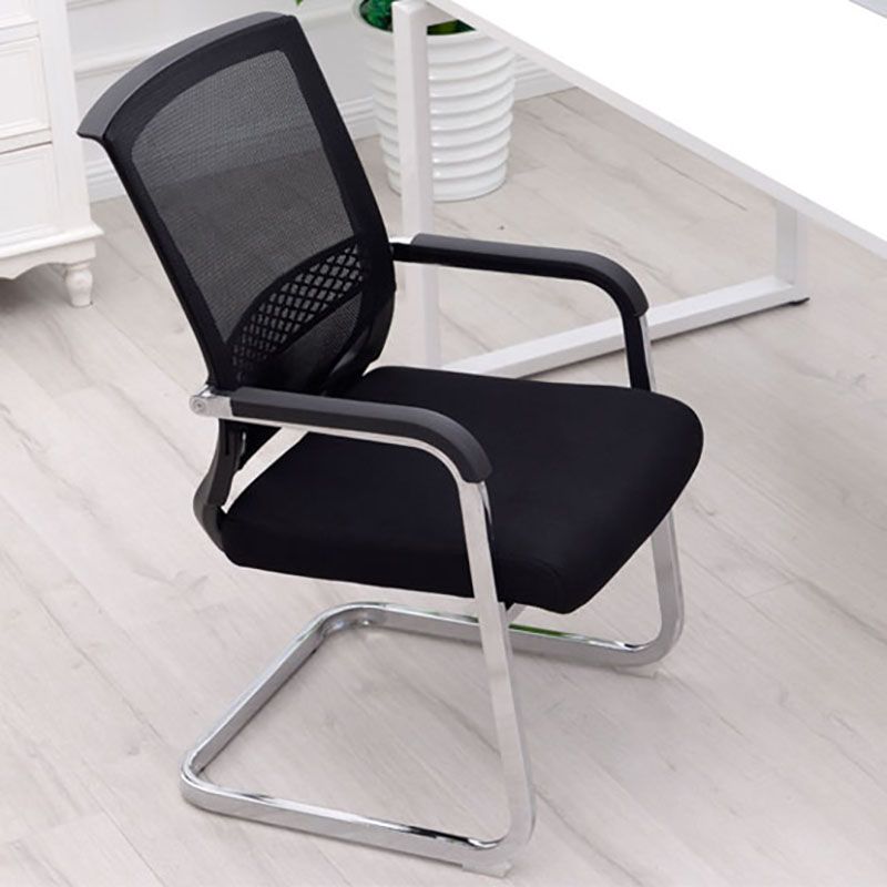 Modern Fixed Arms Office Chair Lumbar Support No Wheels Office Chair Clearhalo 'furn' 'furn_office_chair' 'Furniture' 'Office Chairs' 'Office Furniture' 'office_chair' 1200x1200_0bd84927-9371-4943-a559-3708ab670a1b